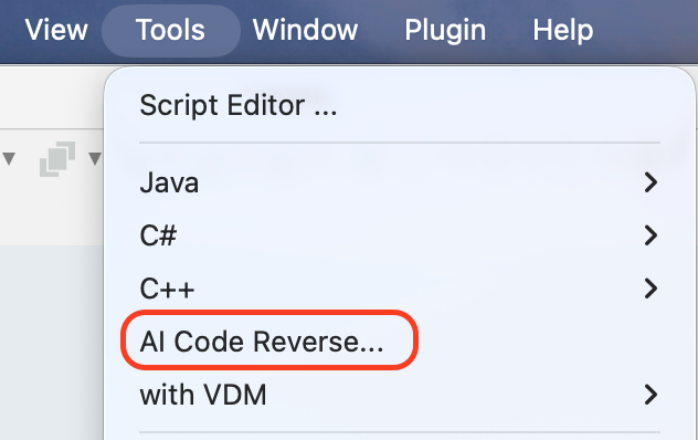 AI Code Reverse Option Missing in Astah